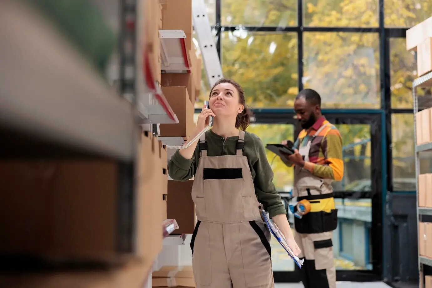 Ein Vorgesetzter führt eine Fernbesprechung mit einem Manager.